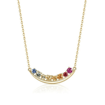 FANCIME "Rainbow Sparkle" Bar 18K Yellow Gold Necklace Main