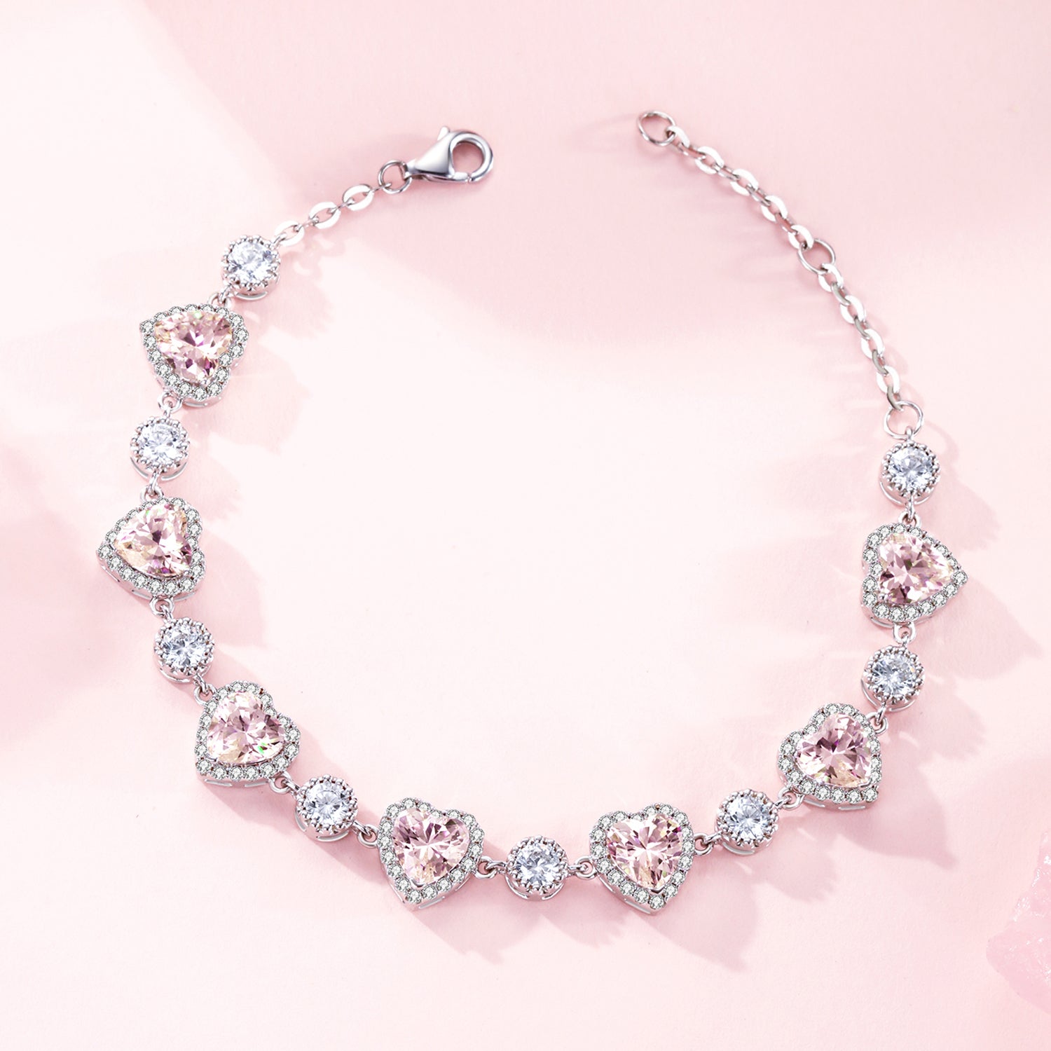 FANCIME "Ms Charming" Halo Heart  Sterling Silver Bracelet Show