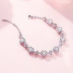 FANCIME "Ms Charming" Halo Heart  Sterling Silver Bracelet Show