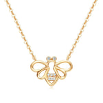 Fancime "Be Bright" Minimalist Dainty Bee Yellow Gold Necklace Main