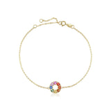 FANCIME "Rainbow Flower" colored sapphires 14k yellow gold Bracelet Main