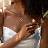 Fancime "Be Bright" Minimalist Dainty Bee Yellow Gold Necklace Show