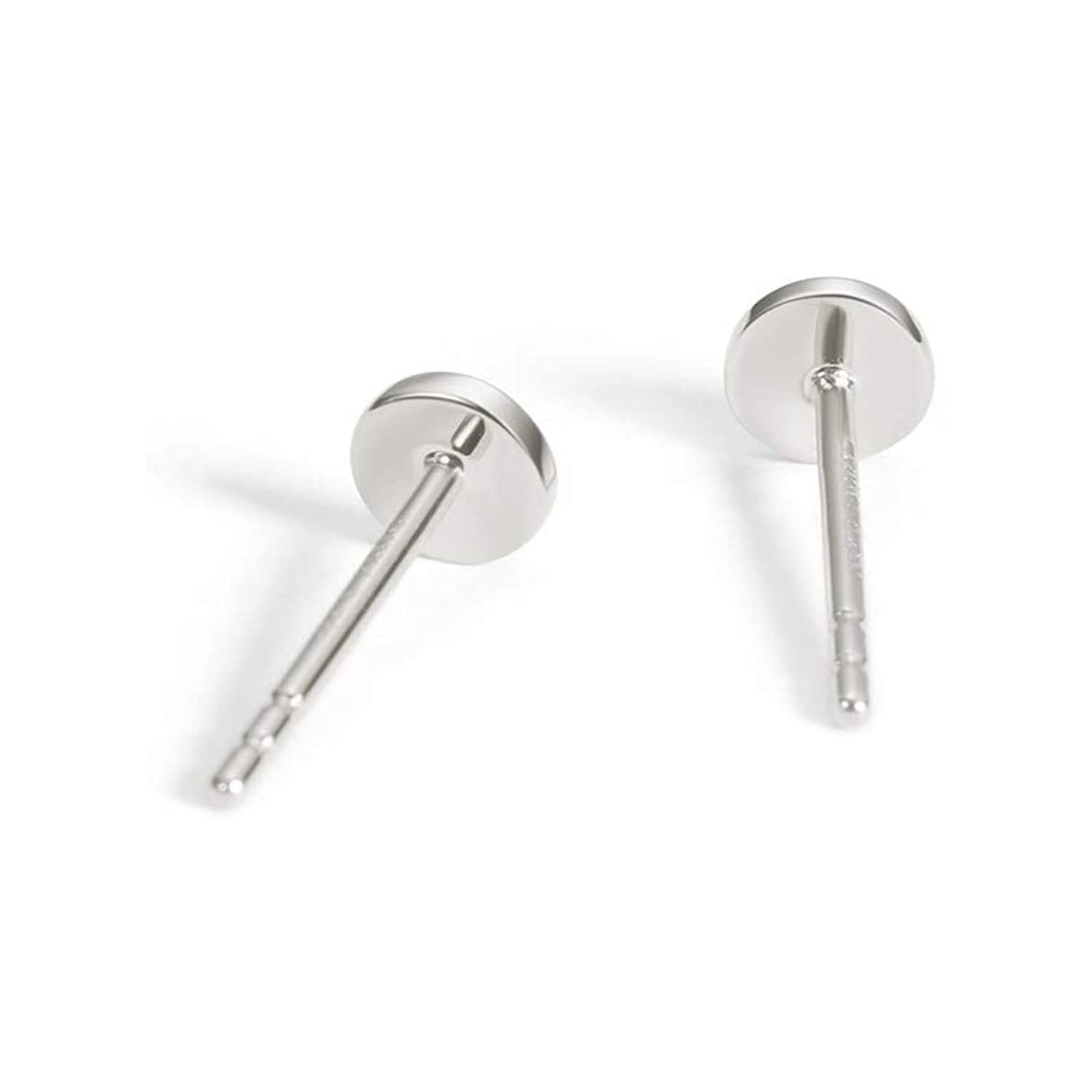 FANCIME Tiny Dot 14K Solid White Gold Studs Earrings Back