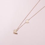FANCIME "Twinkling Kiss" Butterfly 14K Rose Gold Necklace Full2