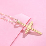 FANCIME Diamond Infinity Cross 9K Yellow Gold Necklace Back