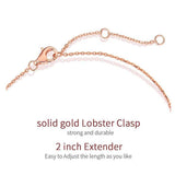 FANCIME Solitaire Dainty 14K Rose Gold Necklace Link