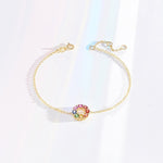 FANCIME "Rainbow Flower" colored sapphires 14k yellow gold Bracelet Show