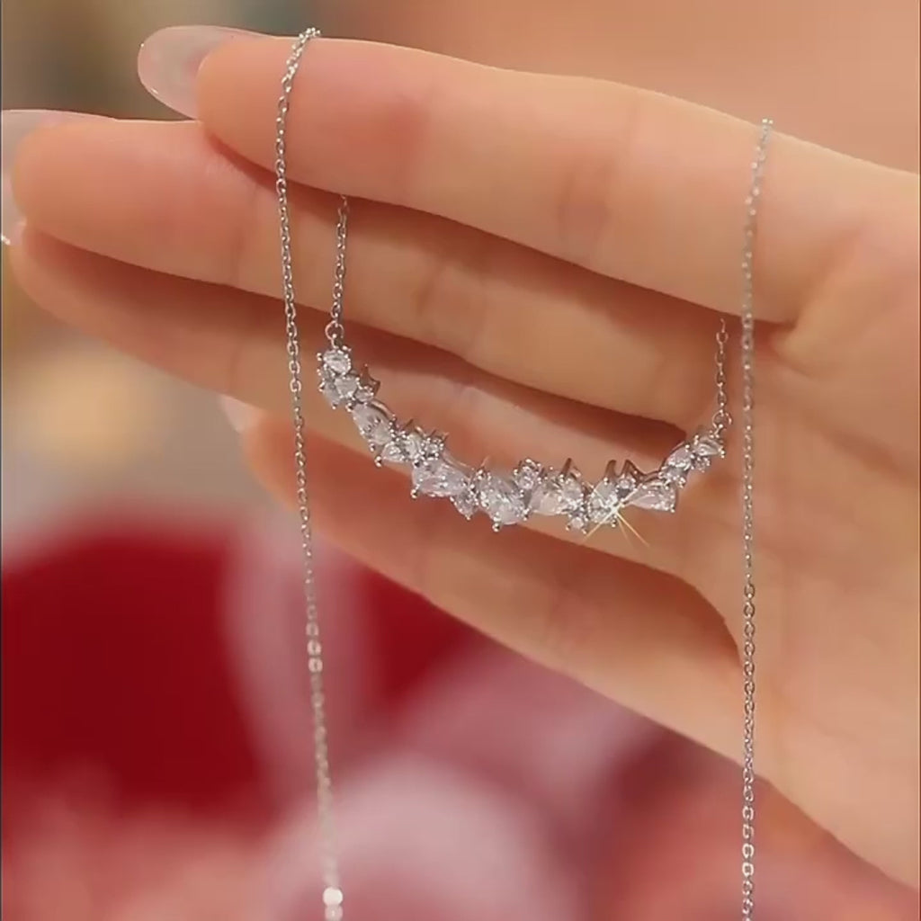 FANCIME “Wisteria Whisper” Flower Bar Sterling Silver Necklace Video