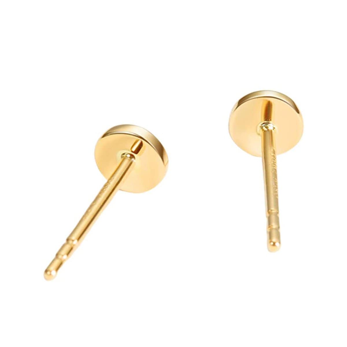 FANCIME Tiny Dot 14K Yellow Gold Stud Earrings Back