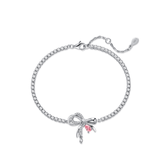 Bracelet en argent sterling tennis avec nœud doux et pierre blanche "My Fairy Lady" FANCIME
