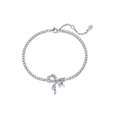 Bracelet en argent sterling tennis avec nœud doux et pierre blanche "My Fairy Lady" FANCIME