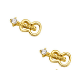 FANCIME Diamond Guitar 18K Yellow Gold Stud Earrings Main