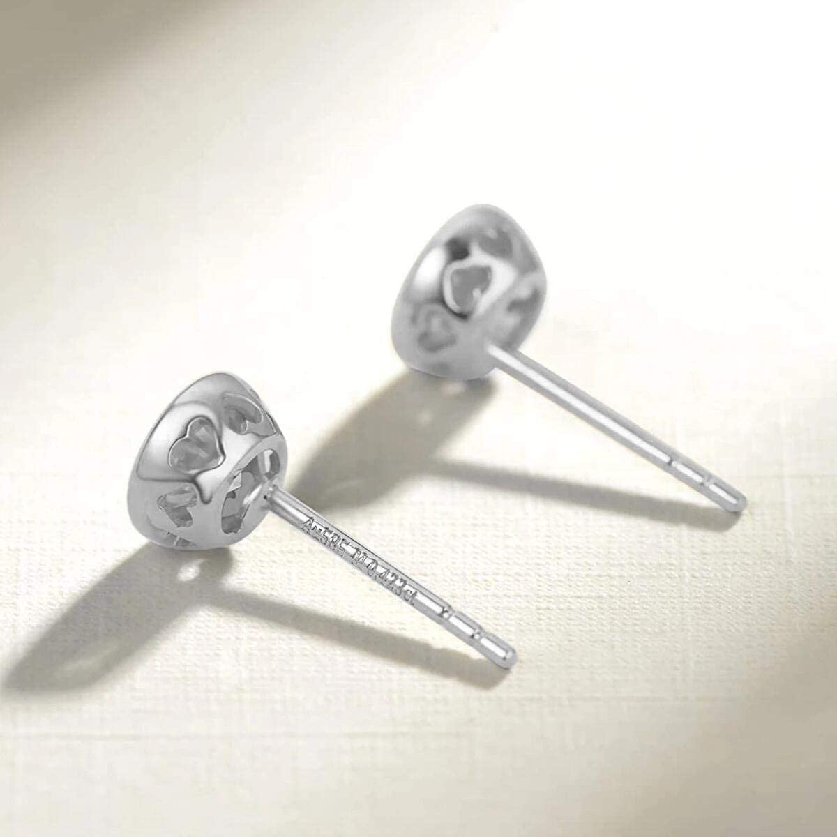 FANCIME 1 CTTW  Moissanite Bezel 14K Solid White Gold Stud Earrings  Back