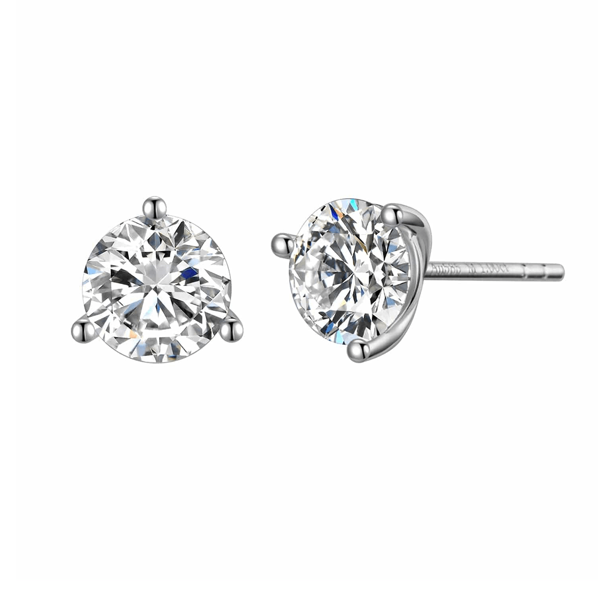 FANCIME 1 Carat Moissanite 14K Solid White Gold Stud Earrings Main