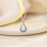 FANCIME "Birthstone" October Gemstone Sterling Silver Necklace Detail