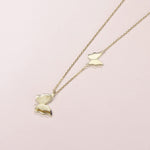 FANCIME "Golden Kiss" Butterfly 14K Yellow Gold Necklace Full