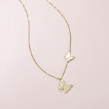 FANCIME "Golden Kiss" Butterfly 14K Yellow Gold Necklace Back