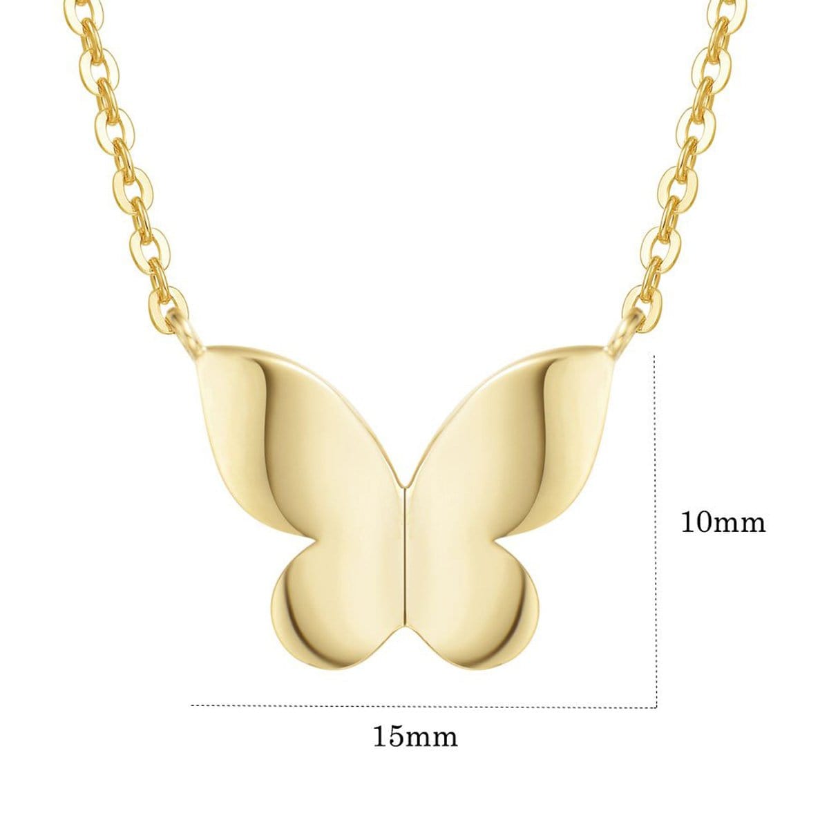 Fanci "Dreamy Butterfly" Butterfly 14K Yellow Gold Necklace Size