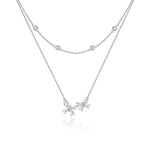 Fanci "Crystal Hope" Butterfly Double Sterling Silver Necklace Main