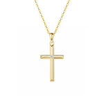 FANCIME "Faith In Heart" 14K Yellow Gold Diamond Cross Necklace Main