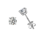 FANCIME Round Moissanite 14K Solid White Gold Stud Earrings Main