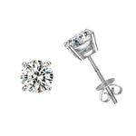 FANCIME Dainty Solitaire Moissanite 14K White Gold Stud Earrings Main