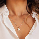 FANCIME Celestial North Star Round Disc Coin 14K Solid Gold Necklace Show