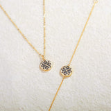 FANCIME Natural Black Onyx 14K Yellow Gold Necklace Back