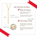 FANCIME Minimalist Bar Vertical Drop 14K Yellow Gold Necklace Size
