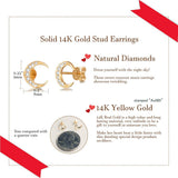 Ohrstecker aus 14-karätigem Gelbgold mit funkelnden weißen Diamanten im Mond-Design