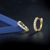FANCIME Small Huggie 14K Yellow Gold Hoop Earrings Show