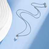 FANCIME Opal October Gemstone Sterling Silver Necklace Full