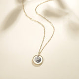 Unique Disc Coin Necklace In yellow gold gift idea with meanings