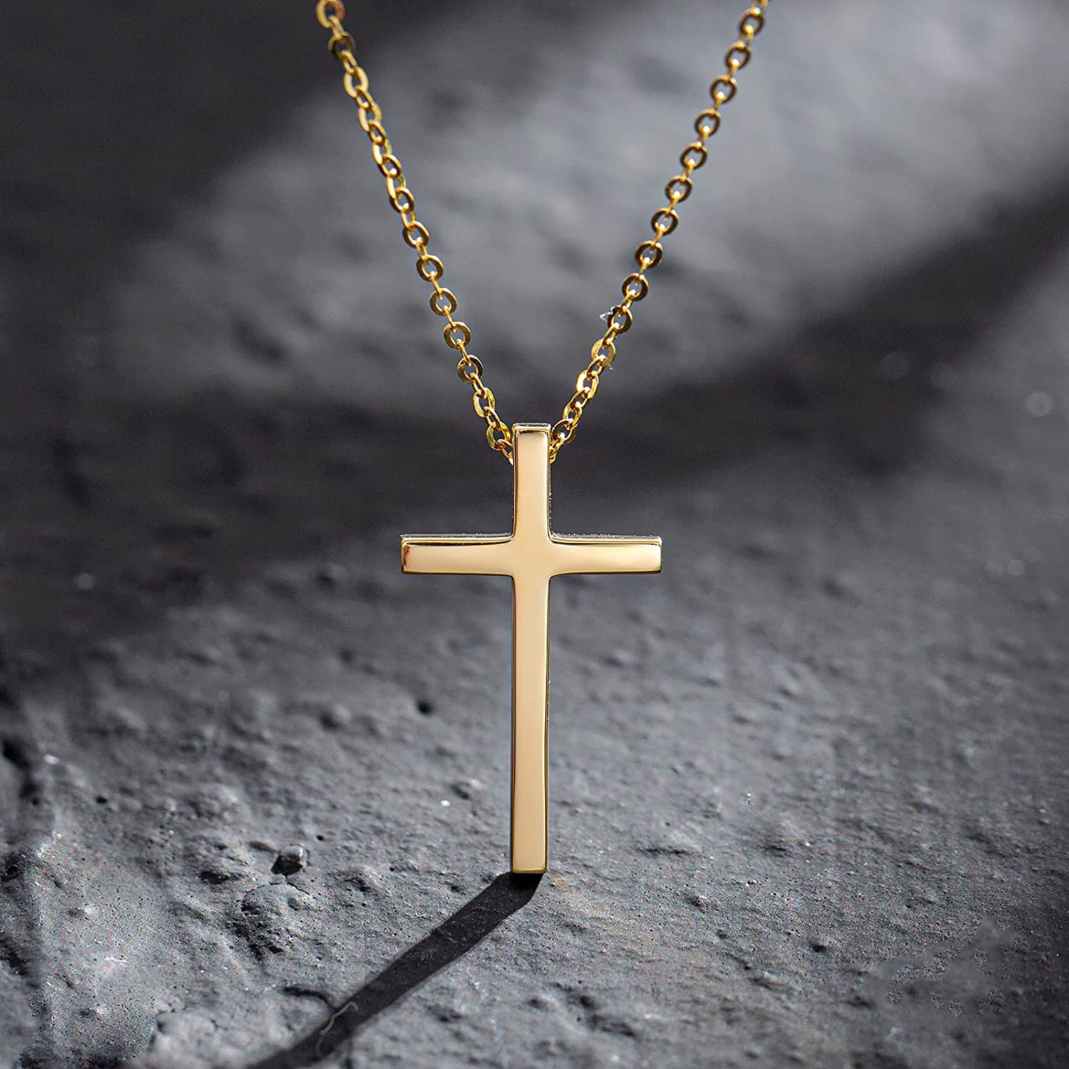 Fanci "Committed Faith" Cross 14K Yellow Gold Necklace Main