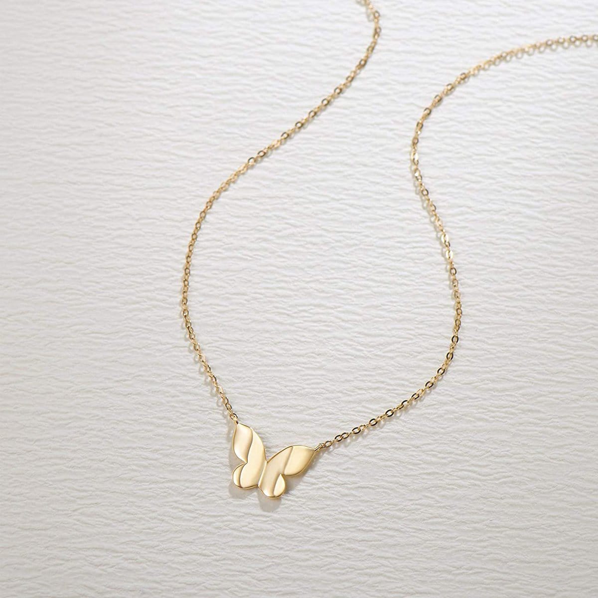 Fanci "Dreamy Butterfly" Butterfly 14K Yellow Gold Necklace Full