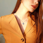 Hamsa with blue stones Pendant Necklace
