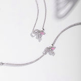 Bracelet en argent sterling tennis avec nœud doux et pierre blanche "My Fairy Lady" FANCIME
