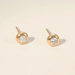 FANCIME Diamond XS Round 18K Solid Gold Studs Show