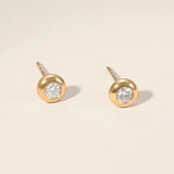 FANCIME Diamond XS Round 18K Solid Gold Studs Show