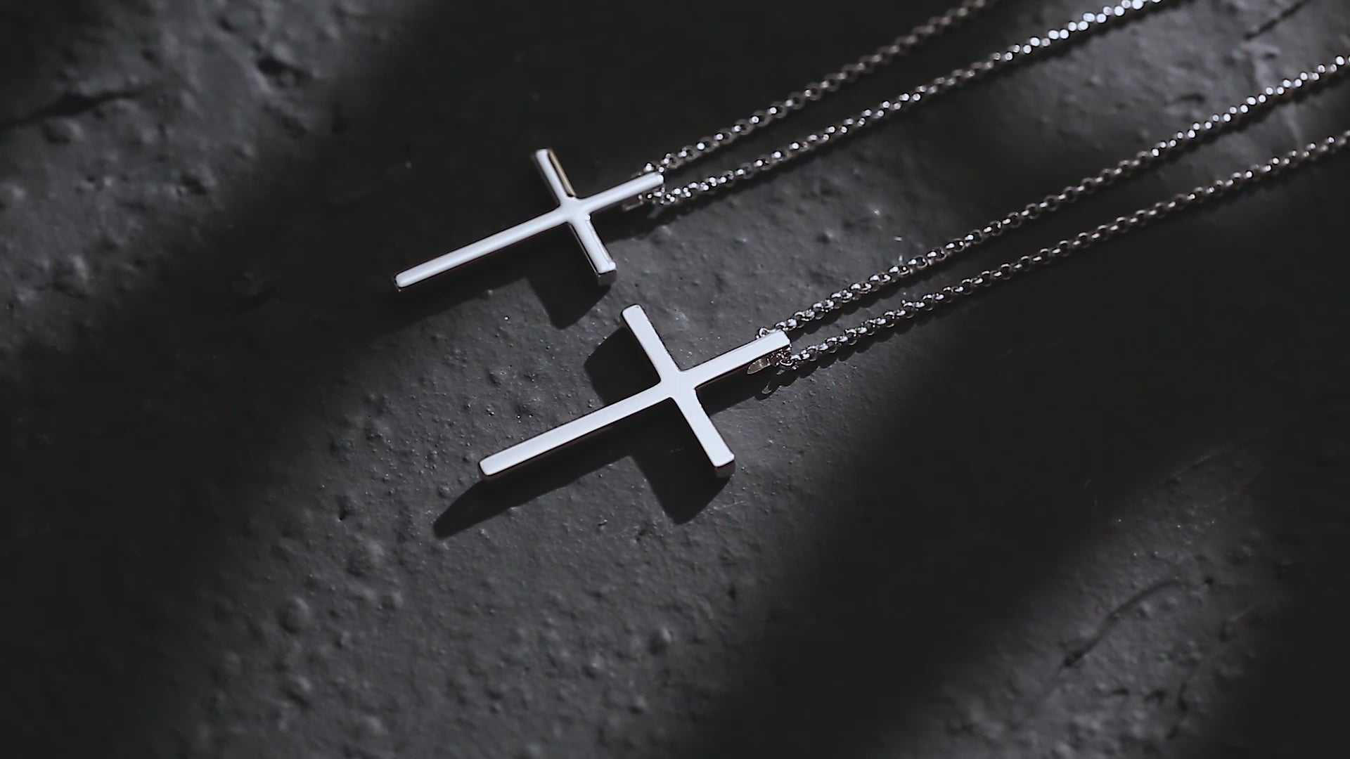 FANCIME Men's Plain Polished Cross Sterling Silver Necklace Video