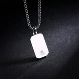 Collier en argent sterling pour homme avec pendentif classique en spinelle noir sur chaîne en acier inoxydable 24 pouces