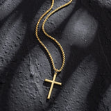 FANCIME Mens Polished Cross 925 Silver Necklace Show2