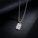 Collier en argent sterling pour homme avec pendentif classique en spinelle noir sur chaîne en acier inoxydable 24 pouces