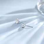 FANCIME 1 Carat Moissanite 14K Solid White Gold Stud Earrings Show
