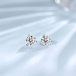 FANCIME 1 Carat Moissanite 14K Solid White Gold Stud Earrings Show