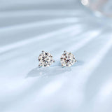 FANCIME 1 Carat Moissanite 14K Solid White Gold Stud Earrings Show