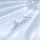FANCIME 1 Carat Moissanite 14K Solid White Gold Stud Earrings Show