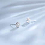 FANCIME 2CTTW Moissanite Square 14K Solid White Gold Stud Earrings Show