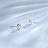 FANCIME 2CTTW Moissanite Square 14K Solid White Gold Stud Earrings Show