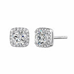 FANCIME 2CTTW Moissanite Square 14K Solid White Gold Stud Earrings Main